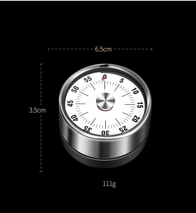 Kitchen Timers Visual Mechanical Kitchen Timer 60-Minutes Alarm Cooking Timer with Loud Alarm Magnetic Clock Timer: white