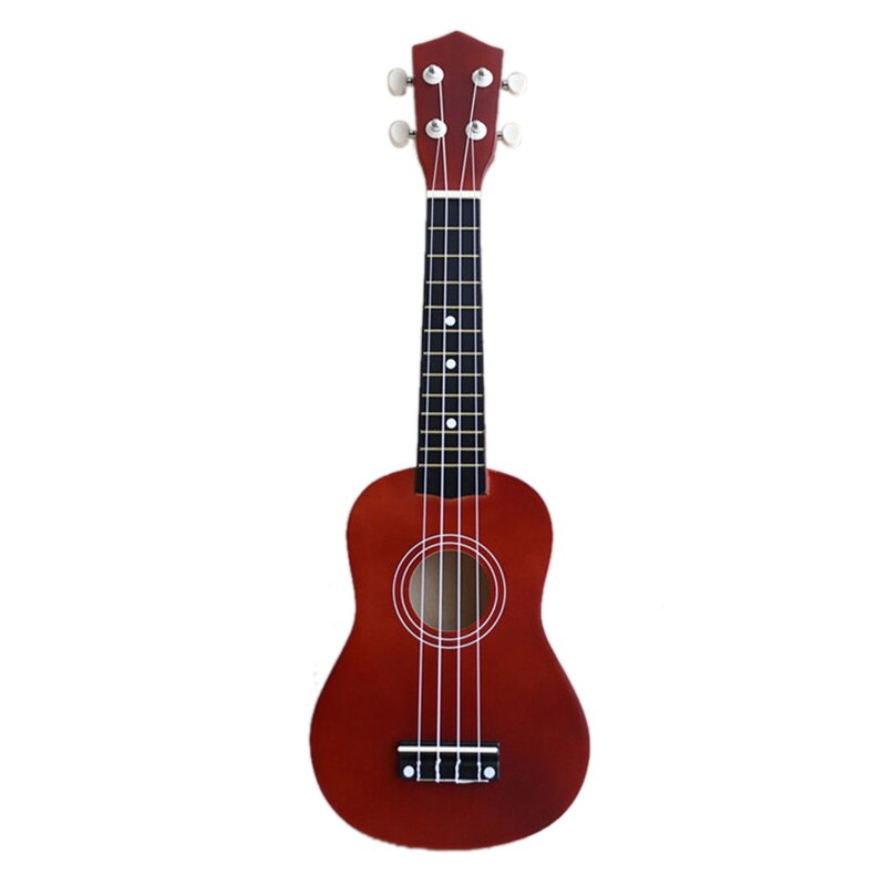 21 inch Soprano Ukulele Guitar Basswood 4 Strings Hawaiian Guitar Musical Instruments Small guitar for children: Red brown