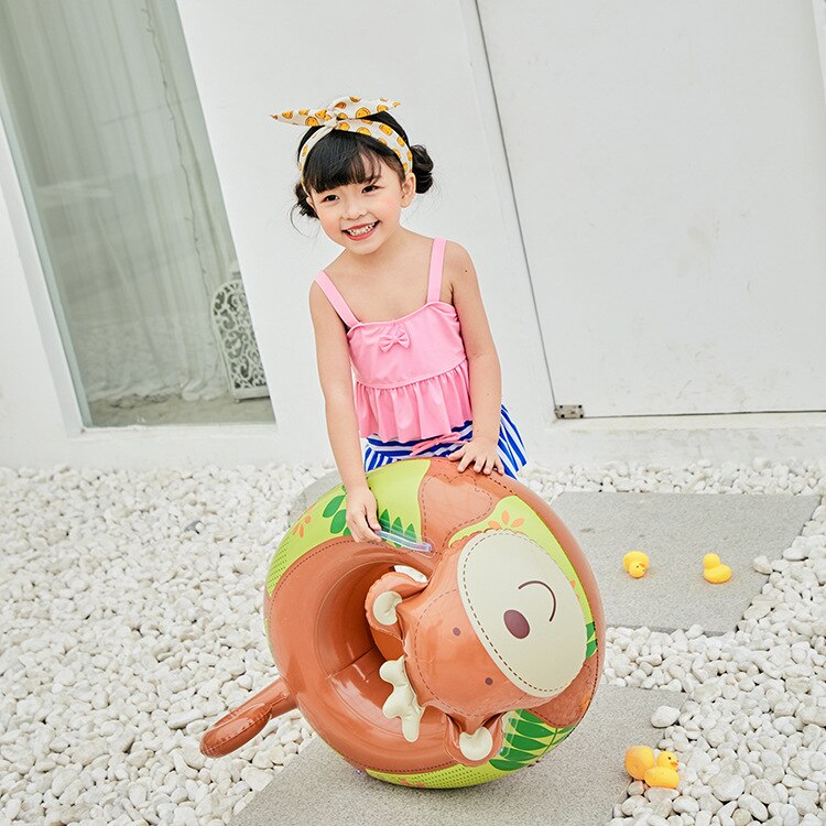 Niños natación círculo Animal barco mano inflable natación círculo grueso asiento inflable anillo niños dibujo Animal anillo