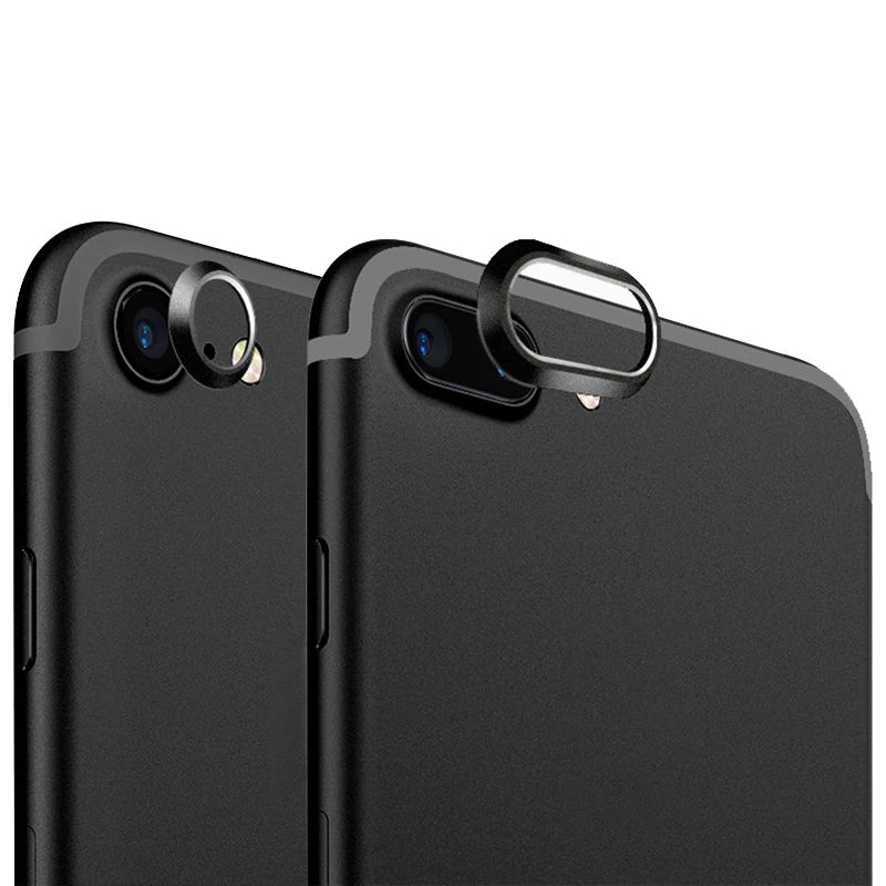 2 in 1 Metall Kamera Objektiv Schutz für iPhone 7 8 Plus X Objektiv Schutz Kreis Ring Abdeckung mit Gehärtetem glas Film für iPhone X: Glas + Haustier / Schwarz