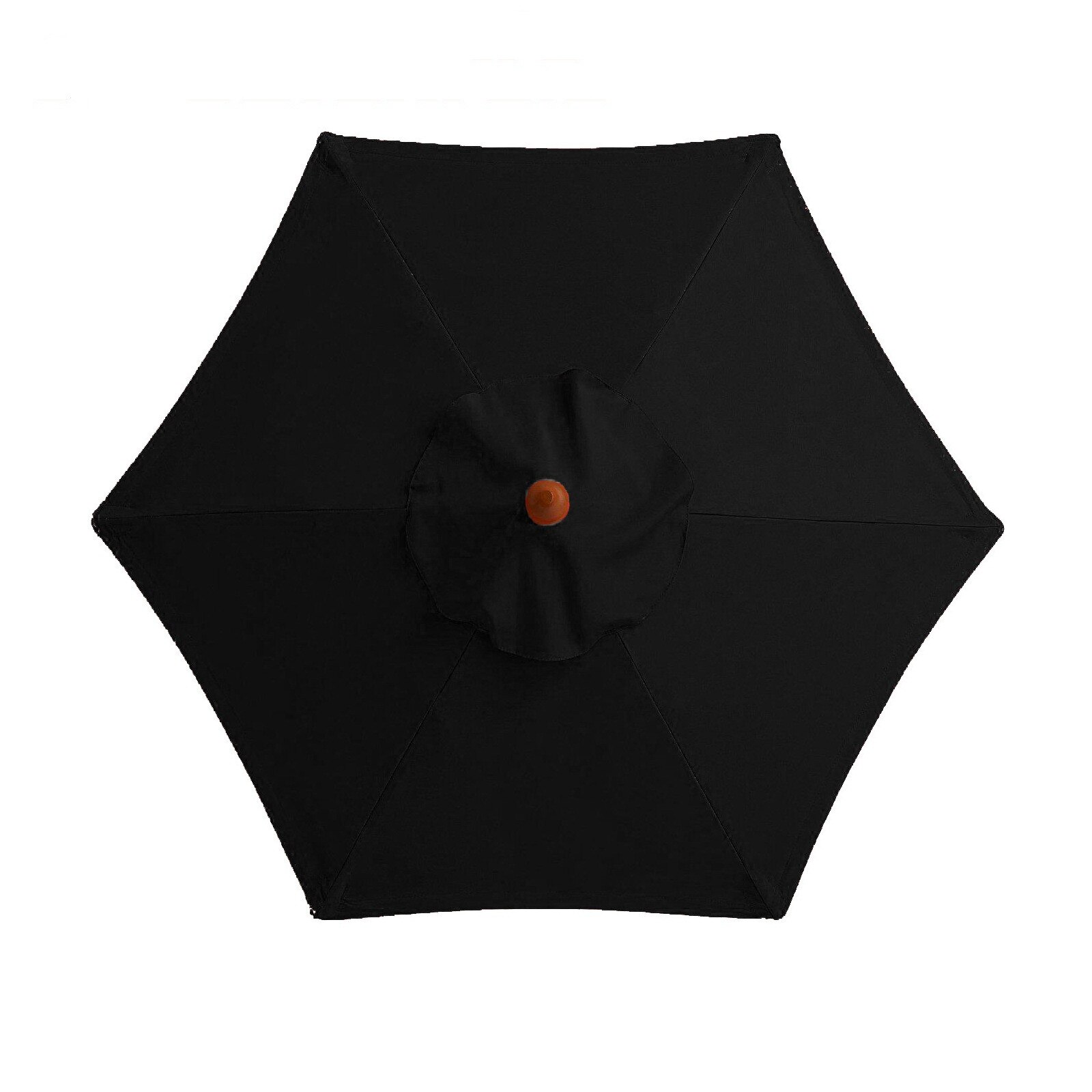 10ft 6/8 Ribben Patio Paraplu Luifel Top Cover Waterdicht Vervanging Stof Doek: Black / 3M 8Ribs