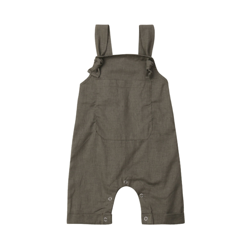 Sommer nyfødt baby drenge bukser hagesmæk bukser ærmeløs strop romper overalls outfits tøj 0-18m: Grøn / 3m