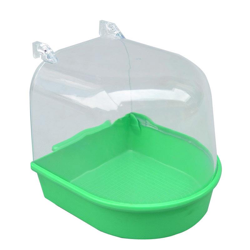 Bird Bath Bathtub Bath Box Bird Cleaning Tool Cage Accessories Parrot Bath Transparent Plastic Hanging Tub Shower