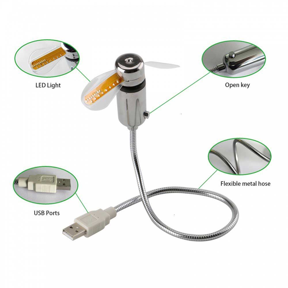 Ingelon mini usb blæser led ur cool farverig eller temperatur display blæser justerbar usb gadget til pc power bank led usb blæser