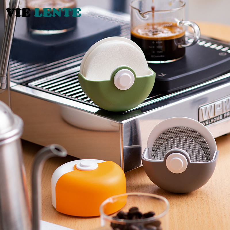 Koffie Rond Filterpapier Opbergrek Moka Filterpapier Ponsvrij Aan de muur gemonteerd Wegwerpfilterpapier Coffeeware Barista Tool