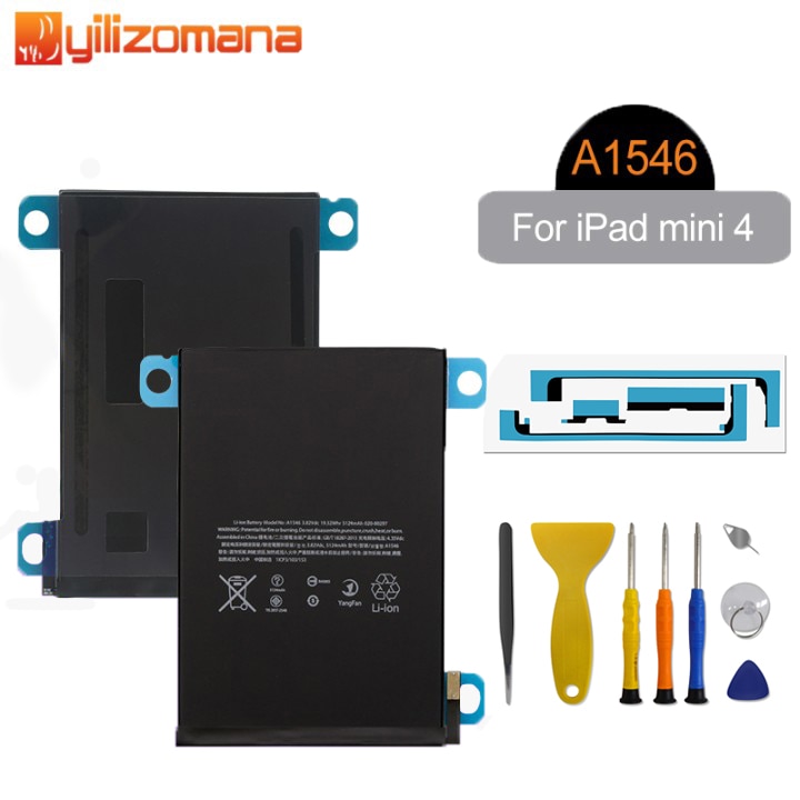 Batería YILIZOMANA para Apple iPad Mini 4 A1546 A1538 A1550 5124mAh batería de repuesto para tableta de polímero de litio con herramientas