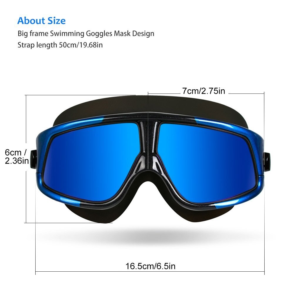 Copozz Zwemmen Bril Voor Mannen Vrouwen Bril Anti-Fog Uv Groot Frame Volwassenen Sport Waterdichte Siliconen Zwembril eyewear