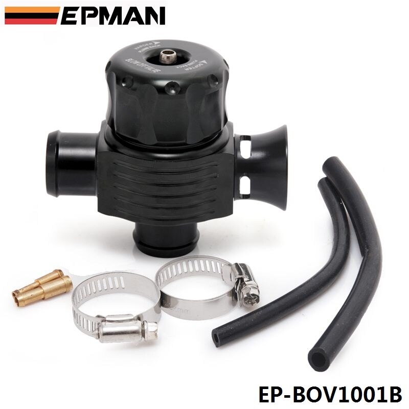 25mm universal dual port blow off ventil (sort) omskifterventil dumpventil ep-bov 1001b