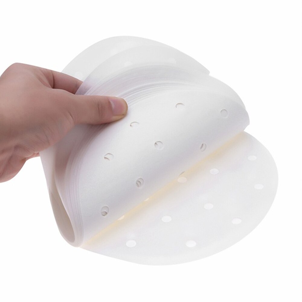50pc hvit bambus kurv steamer papir 4/6/8/10 tommers kjøkken matlaging bambus steamer rund non-stick dim sum papir under dampmatten