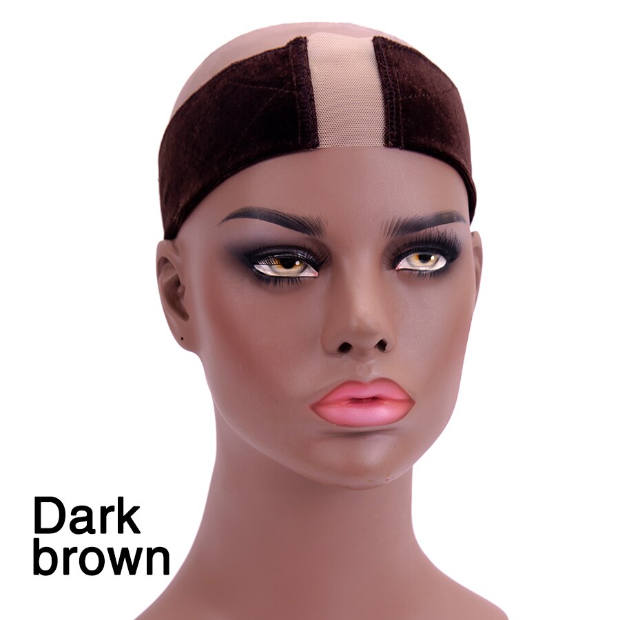 Alileader doux Velcro perruque poignée bande forte Fix bandeau antidérapant perruque poignée pour perruques Profession perruque accessoires Beige Grip: dark brown