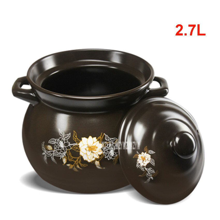 Thuis Braadpan Gezondheid Soeppan Kookpan Zand Braadpan Soeppan Fire Hoge Temperatuur Hittebestendige Stoofschotels TB-5L: reddish brown small