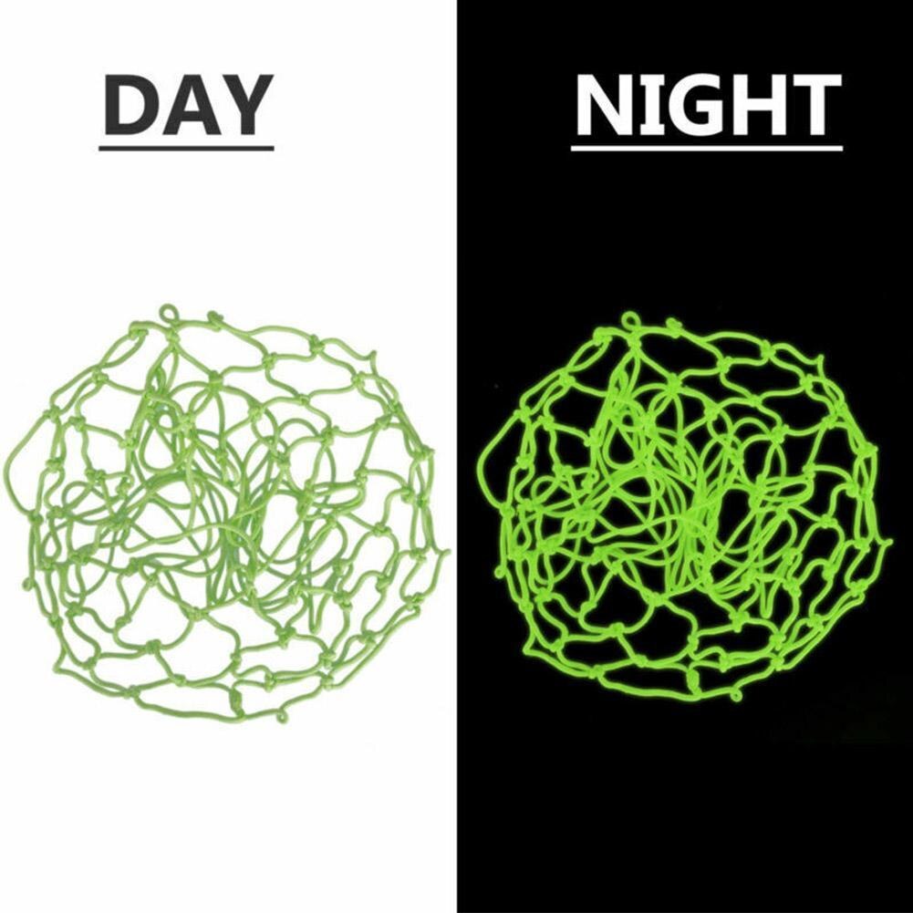 1Pc Luminous Basketbal Netto Groene Fluorescerende Basketbal Sport Fluorescerende Standaard Basketbal Netto Basketbal Net Night