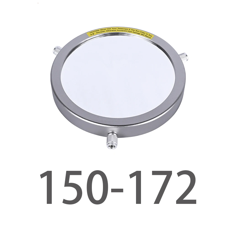 Filtro Solar de aleación de aluminio de diámetro fijo de 50mm a 225mm Membrana de película Solar lente 5,0 telescopio astronómico Bardo película Baade: 150-172MM