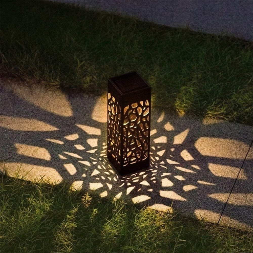 Solar lys sti utendørs hage drevet sti belysning sol glød led sti lys front gate lyse solar landskap lys: Varm hvit / 2 stk