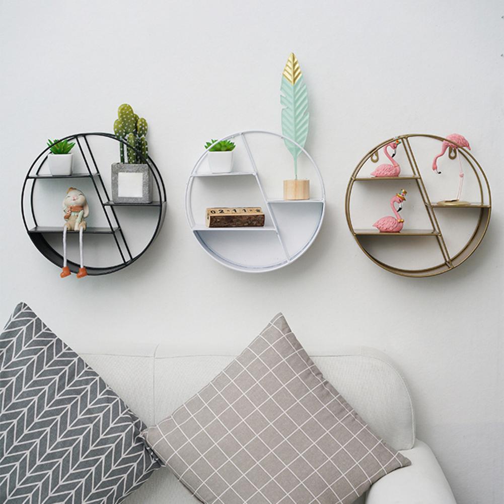 Useful Storage Shelf Durable Geometric Figure 2 Shapes Household Wall-mounted Storage Rack