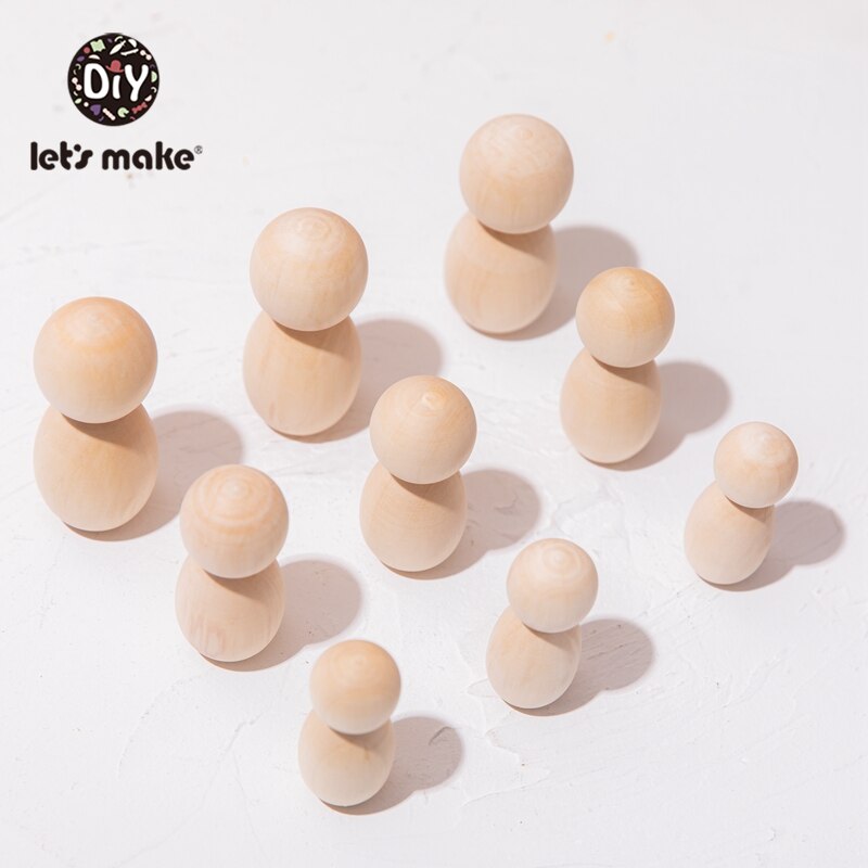 Let&#39;s Maken 10Pcs Baby Lotus Houten Speelgoed 60/70/80Mm Bijtring Speelgoed Food Grade Gratis Bpa educatief Speelgoed Diy Craft Decor Baby Speelgoed