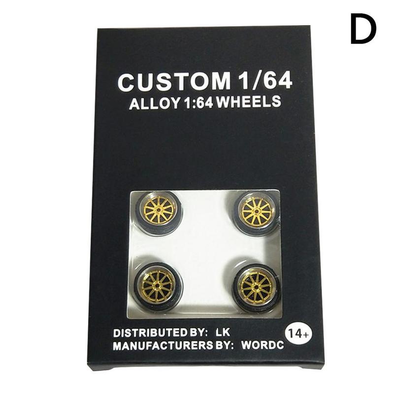 Stijl 1: 64 Model Gemodificeerde Band Diecasts Alloy Wheel Tire Rubber Speelgoed Voertuigen Algemeen Model Van Auto Veranderen Accessoires: D