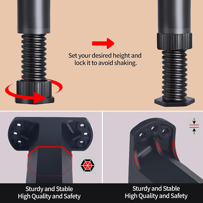 Patas de soporte para muebles, trípode extensible de altura ajustable para herrajes para muebles, adecuado para camas, sofás y mesas, 4 Uds.