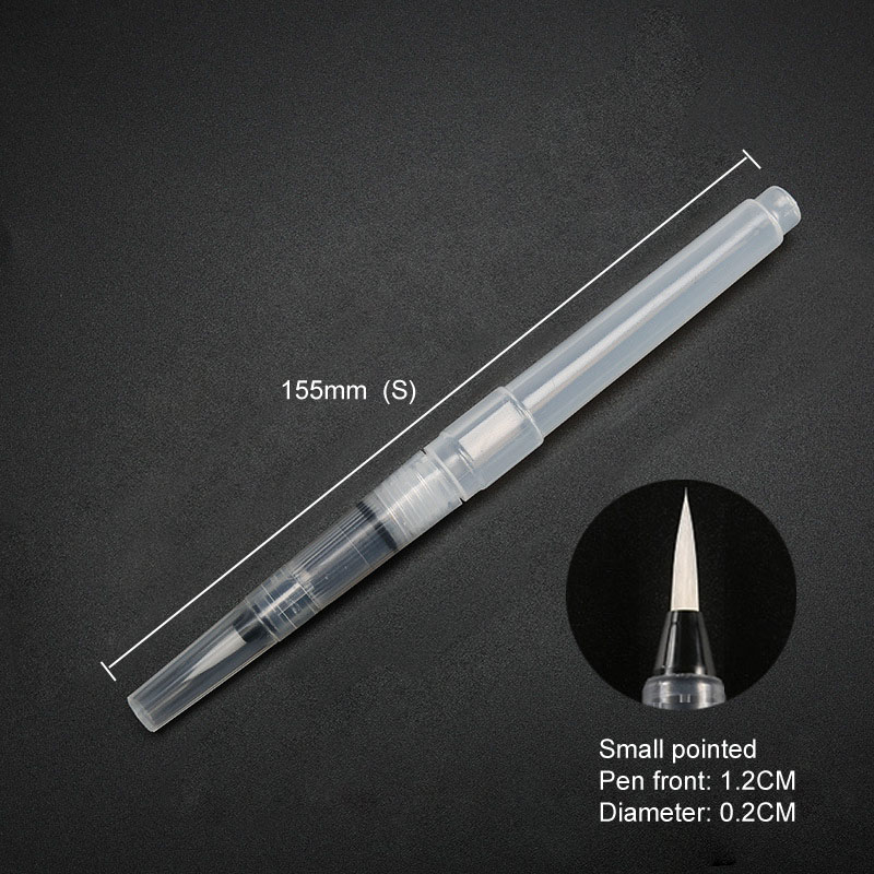 Refillable Water Brush Ink Pen for Water Color Calligraphy Drawing Painting Illustration Pen Small Middle Large Different Size: 1pcs S 155mm