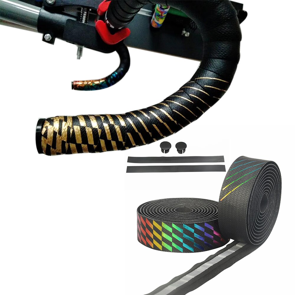 Ruban De Guidon Vélo Route 2 Pièces – EVA 3 Mm Antidérapant, Absorbant Les Chocs, Confortable Et Respirant – Avec Bouchons Et Adhésifs