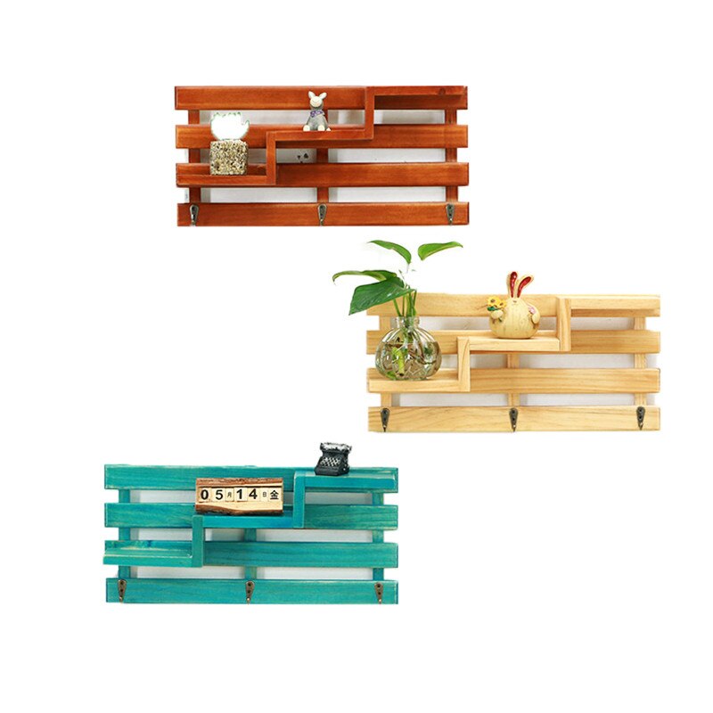 Vægophæng træ opbevaringsstativer debries opbevaringsboks nøglehængende opbevaringstaske telefonstativer træhylde tøjhatteophæng