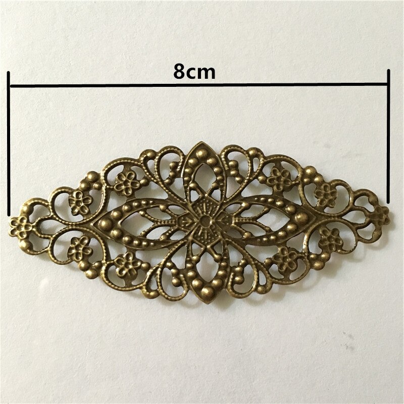 Metal Cabochon Filigree Hollow Flower Wraps Flatback Embellishments Scrapbooking For DIY Handmade Crafts,30PCs