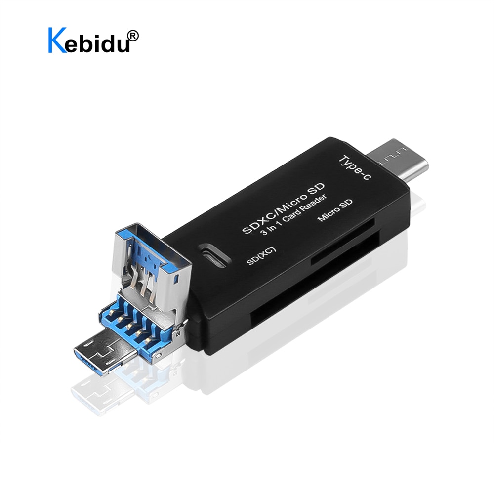 Lector de tarjetas Micro SD OTG, alta velocidad, USB 3,0 + tipo C + Micro USB, para teléfono inteligente, adaptador Micro SD, unidad Flash