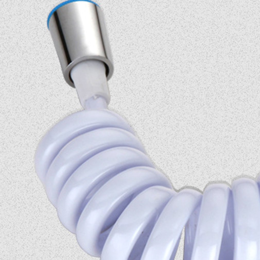 Copper Cap Shower Foam Bidet Telescopic Spring Hose 1.5m PVC Spring Flexible Retractable Shower Hose Shower Head Toilet Bidet