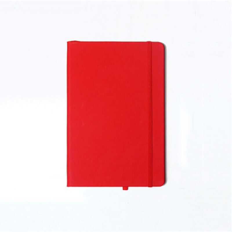 A6 size Notebook PU Leather Cover Diary Planner Paper Note Book Category Pages Stationery Notepad Note Pad Lined: red