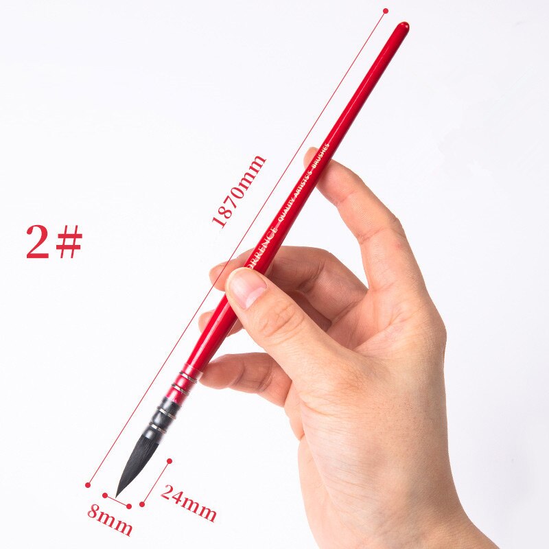 Pincel de pelo de ardilla para pintura de Acuarela, Pinceles puntiagudos de para acuarelas, 1 unidad: number 2