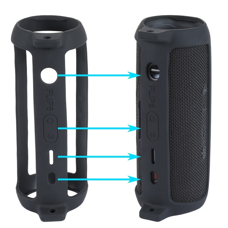 Siliconen Beschermhoes Voor Jbl Flip 6 Speaker Travel Case Klassieke Stijl Gevallen Met Schouderriem Haak