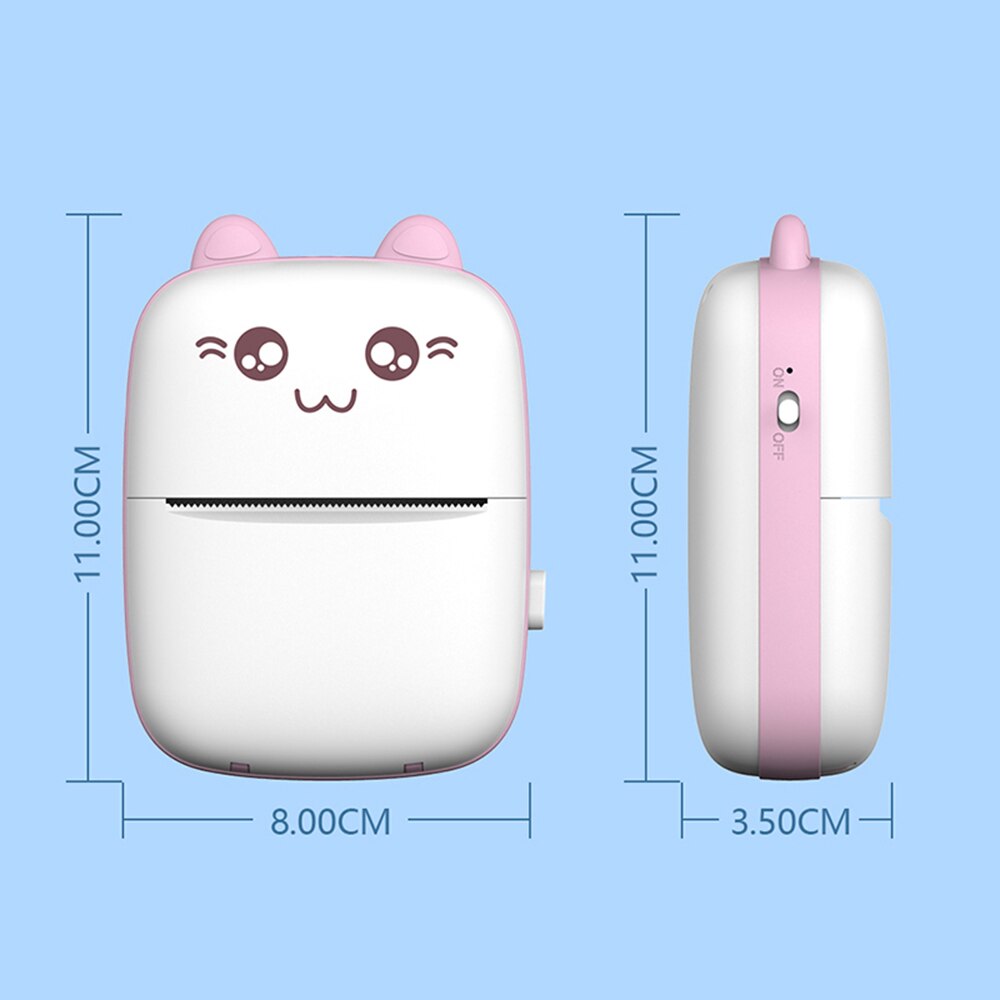 Portable MINI CAT Printer Thermal Print Photo Pocket Thermal Label Printer 58mm Printing Wireless Bluetooth Android IOS Printers