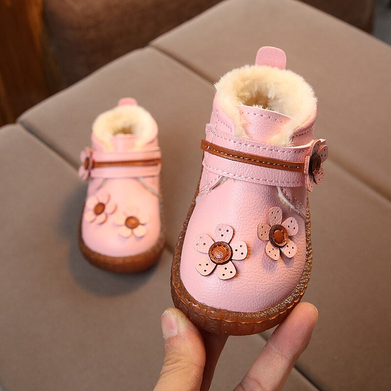 COZULMA-bottines de neige à crochet et boucle | Chaussures chaudes en peluche pour enfants, chaussures d'hiver pour enfants, bottes de neige pour filles, taille 15-25