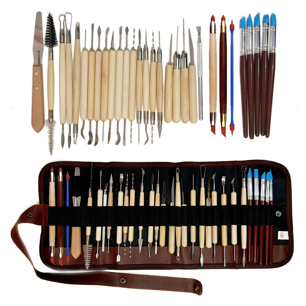 Clay Tools Set Sculpting Kit Sculpt Smoothing Wax Carving Pottery Ceramic Tools Polymer Shapers Modeling Carved Tool Sculpture: 30pcs with bag