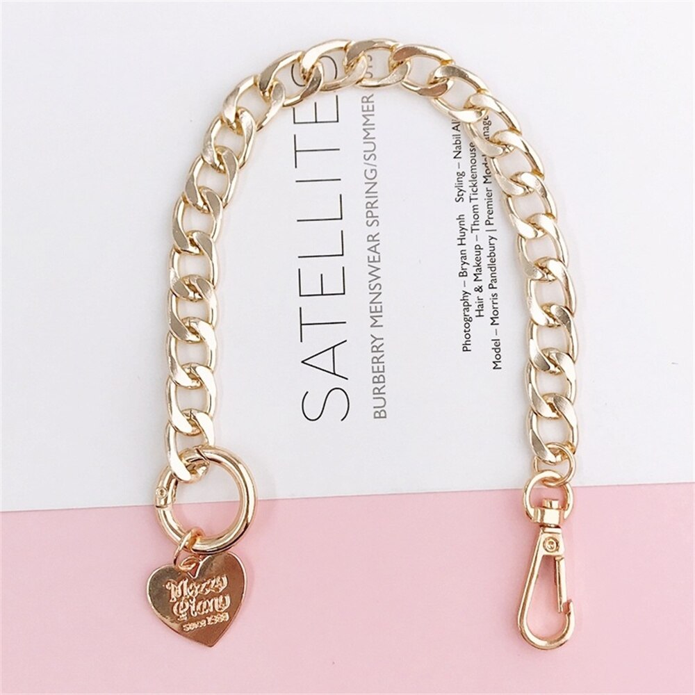 Electroplated Metal Love Chain Keychain Mobile Phone Strap Phone Case Decoration Love Hand Handmade Craft Jewelry Accessories