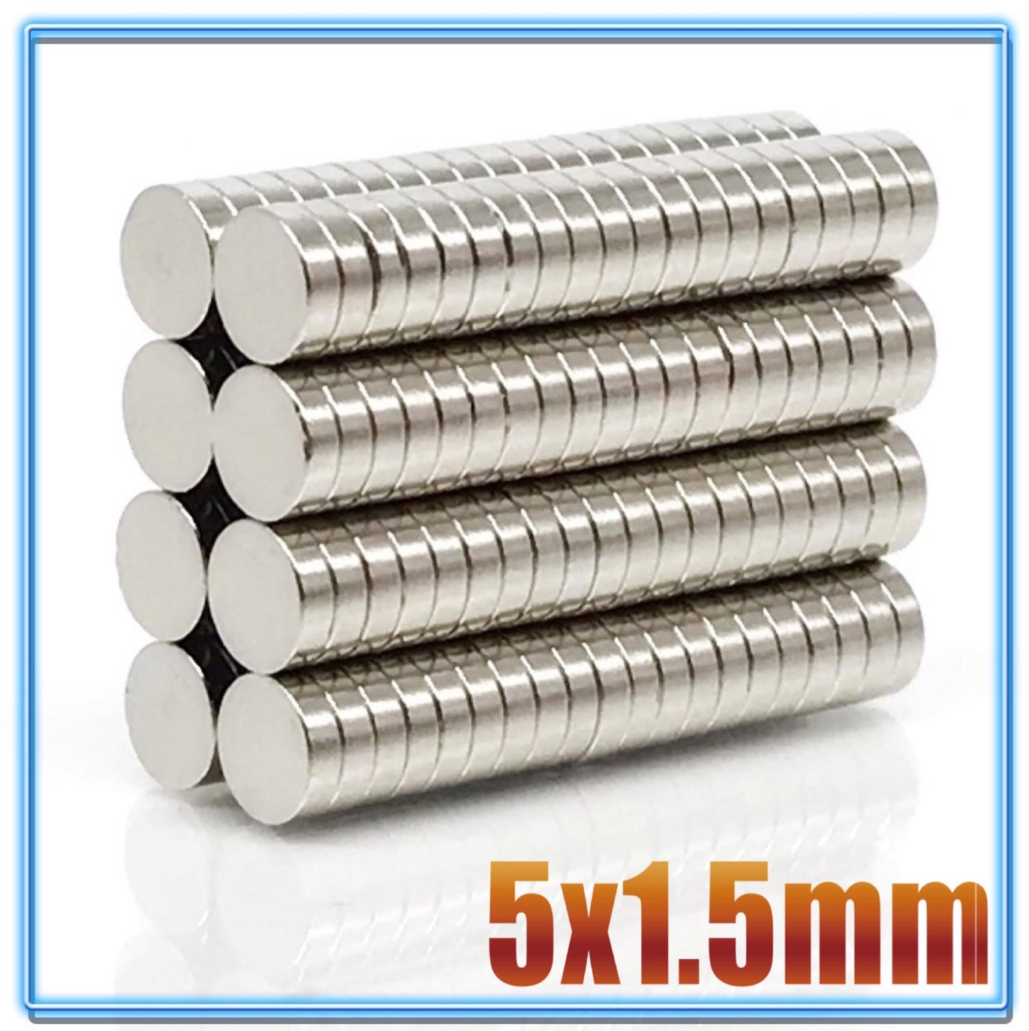 1000Pcs Mini Kleine N35 Ronde Magneet 5X1 5X1.5 5X2 5X3 5X4 5X5 Mm Neodymium Magneet Permanente Ndfeb Super Sterke Krachtige Magneten: 5x1.5(1000Pcs)