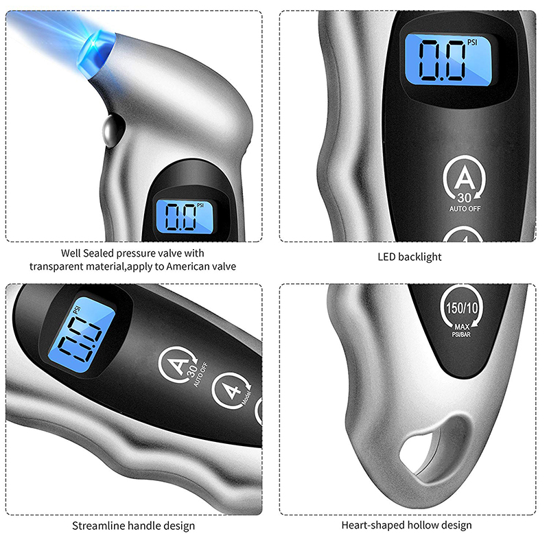 Digitale Auto Reifen Reifen Luft Manometer Meter LCD Anzeige Manometer Barometer Tester für Auto Lkw Motorrad