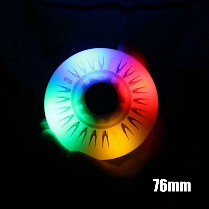 4PCS Flash Inline Skate Räder 90A LED Beleuchtung Skating Räder 80 76 72 68 BHD2