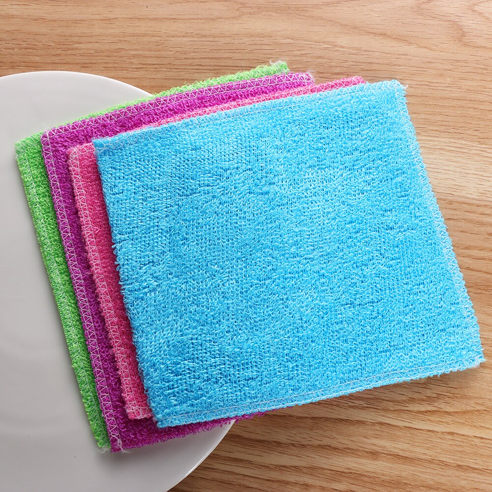 Paño antigrasa para platos, toalla de lavado de fibra de bambú, estropajo para cocina y hogar, trapos de limpieza mágicos, suministros para el hogar y la vida, 5 uds.