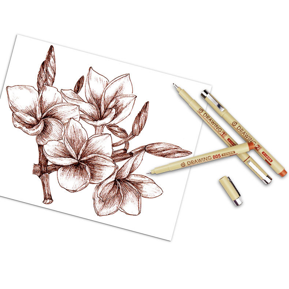 Bausatz 12 Stück braune Fineliner-Marker für Animationszeichnungen, wasserfester brauner Stift mit feiner Spitze