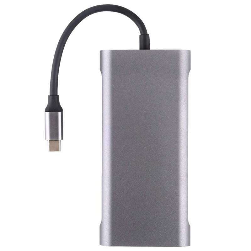 11 In 1 Usb C Hub Met 4 Usb Gigabit Ethernet Vga Hdmi Usb C Met Power Levering Audio Poort sd En Mini Sd-kaart