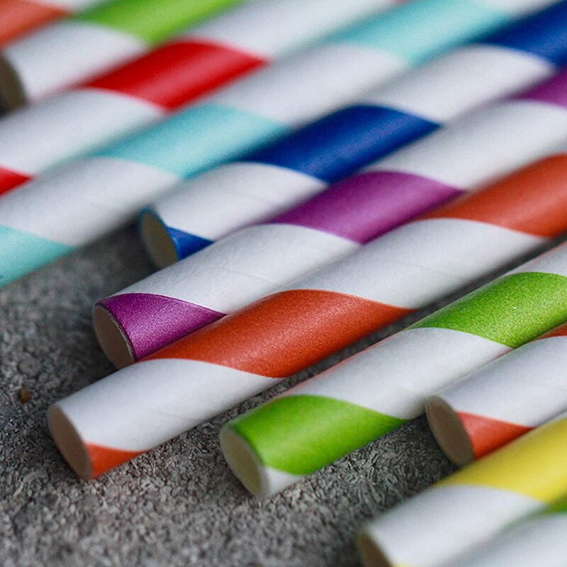 Biologisch afbreekbare papieren rietjes 150 soorten kleuren milieuvriendelijke papieren rietjes voor sap, koffie, frisdrank, bruiloften, verjaardagen, feesten