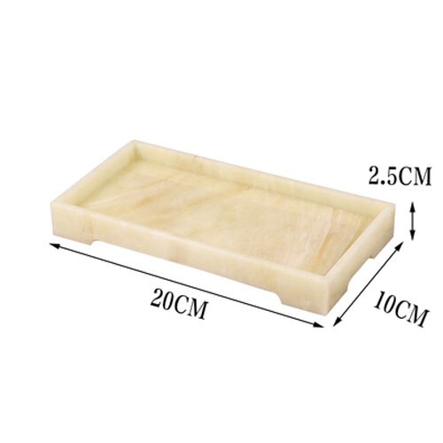 Plateau Rectangulaire Résine Marbre Blanc Emibele - Organiseur Bijoux Et Salle De Bain