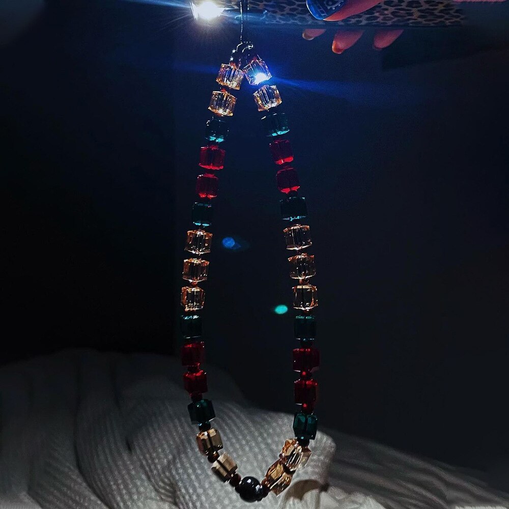 Miiqnus 8mm krystal trendy mobilstrop telefon charme keramik perler telefonkæde smykker til kvinder anti-tabt snor