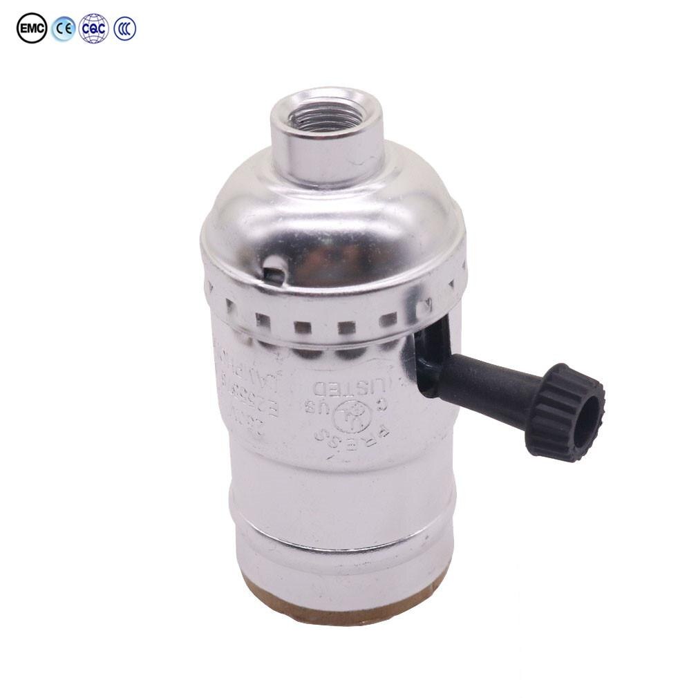 1Pcs Classic Retro Edison E27 Lamp Socket Vintage Edison Licht Houder Industriële Lamp Lamp Bases Verlichting Accessoires Lampvoeten: silver
