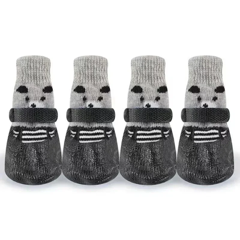 Dog Socks Waterproof Shoes Breathable Socks for Doggy Cat Non-Slip Soles Adjustable Small Dog Paw Socks for Indoor Outdoor: M / Neon