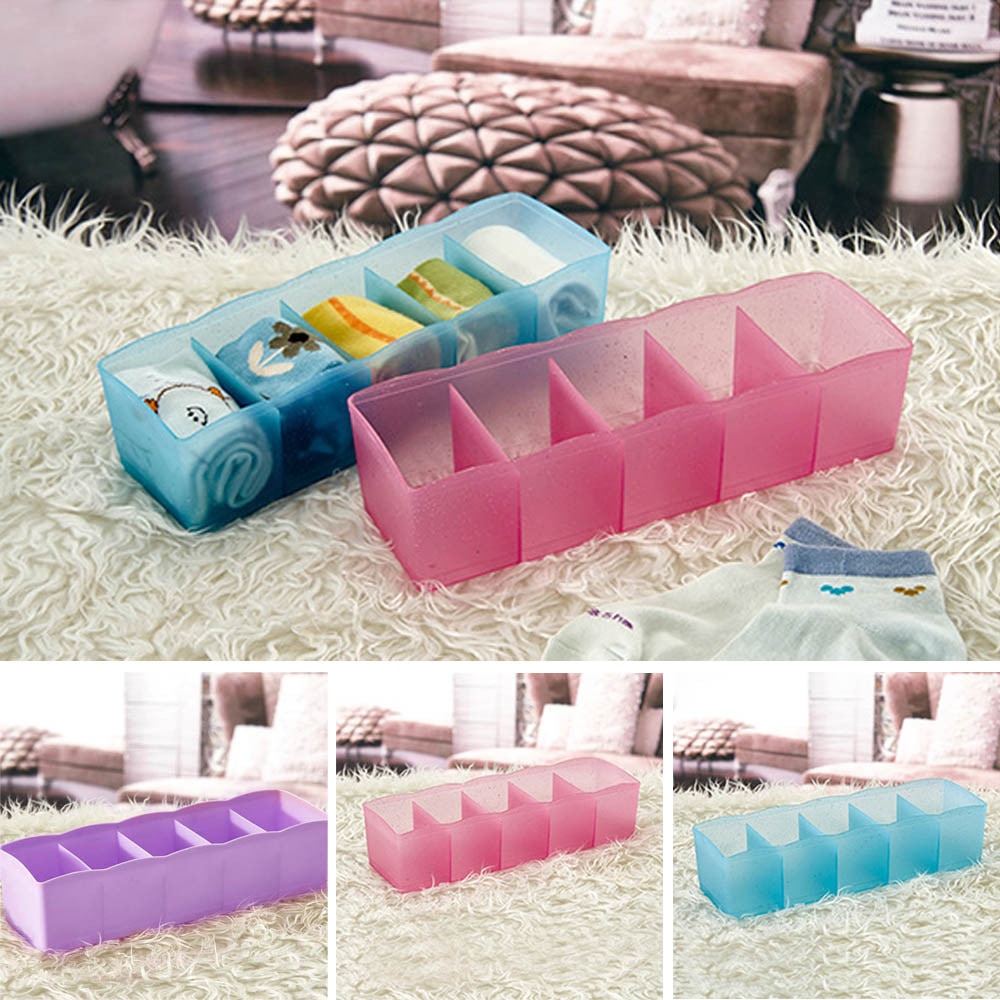 5 Grids Plastic Rotan Organizer Opbergdoos Tie Ondergoed Bra Sokken Drawer Cosmetische Divider Housekeeping Container Organisatoren