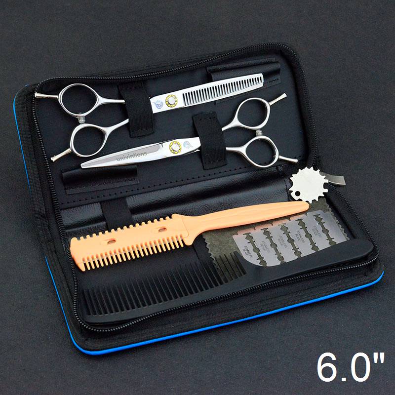 6 " frisör frisör japansk sax frisör rakkniv gallringssax frisyr frisör sax tijeras ciseaux: 6054- kit fodral