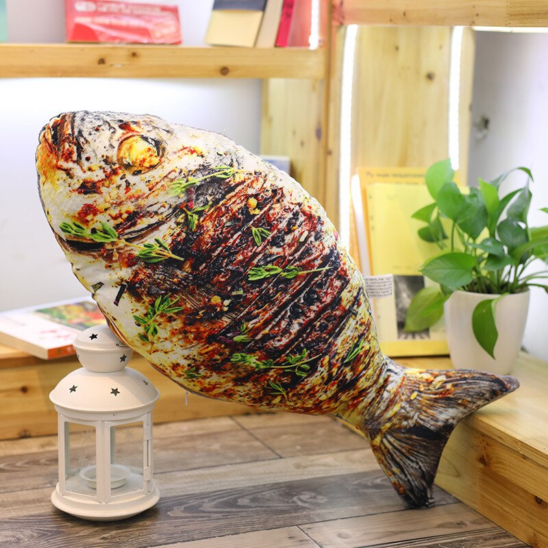 Simulation Food Real Life Style Pillow 20-70cm Personality Funny Chicken Legs Chicken Wings Shrimp Fish Stuffed Toy Cushion: fish 70cm
