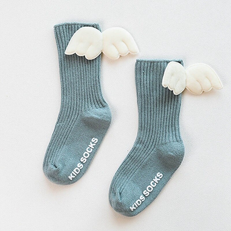 Automne hiver enfants enfant en bas âge filles ange ailes chaussettes pour enfant filles garçons doux anti-dérapant coton chaussettes bébé chaussettes de noël: DGR / S